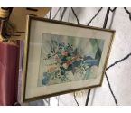 AQUARELLE SIGNEE FLEURS