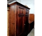 ARMOIRE PIN MASSIF FONCÉ CLÉ
