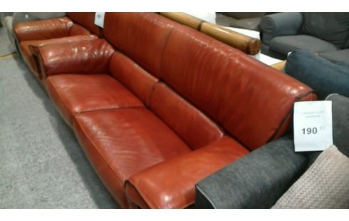 SOFA LEDER ROTBRAUN