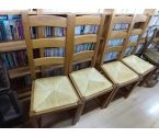 LOT DE 6 CHAISES RUSTIQUES PAILLE 3 BARREAUX