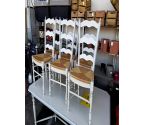 6 CHAISES BOIS PATINÉE