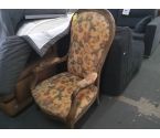 FAUTEUIL VOLTAIRE JAUNE MOTIF FLEURS