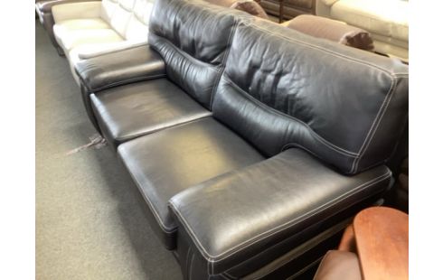 CANAPE CUIR NOIR 3 P