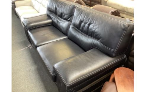 CANAPE CUIR NOIR 3 P