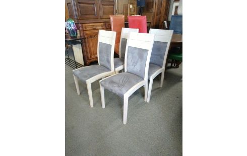 4 CHAISES CHENE ET MICROFIBRE LOT