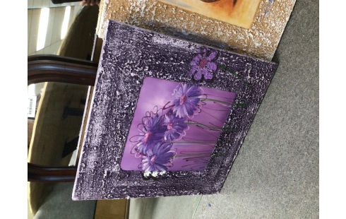 TABLEAU FLEURS MAUVE