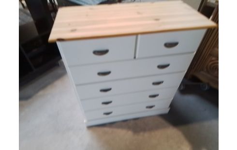 COMMODE BLANCHE DESSUS PIN 6T