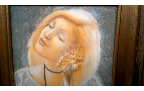 PEINTURE, , PANNEAU FEMME DEDICACE