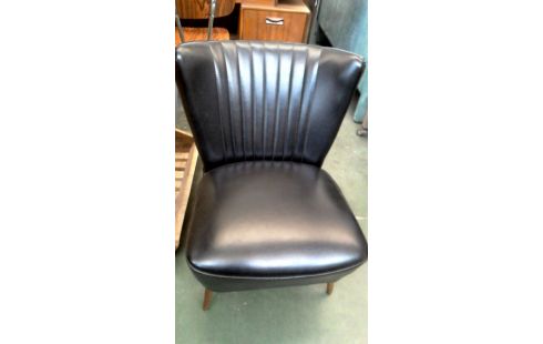 FAUTEUIL CLUB NOIR SIMILI CUIR