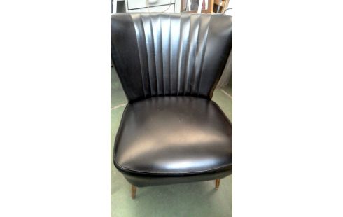 FAUTEUIL CLUB NOIR SIMILI CUIR