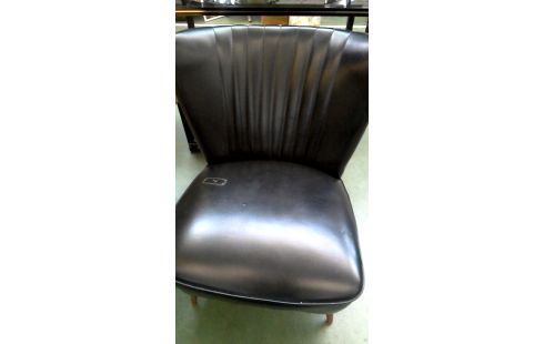 FAUTEUIL CLUB NOIR SIMILI CUIR