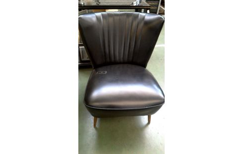 FAUTEUIL CLUB NOIR SIMILI CUIR