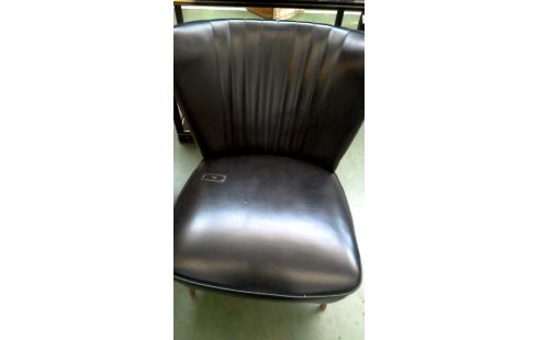 FAUTEUIL CLUB NOIR SIMILI CUIR