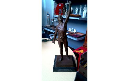 STATUE HOMME BRONZE MARBRE