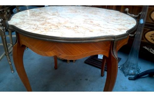 TABLE DE SALON ITALIEN, , MARQUETERIE MARBRE