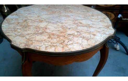 TABLE DE SALON ITALIEN, , MARQUETERIE MARBRE