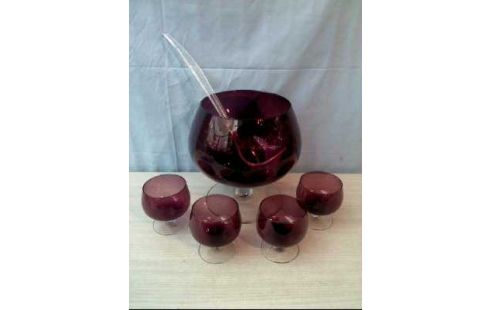 BOWLE-SET LILA 4-KL. GLÄSER