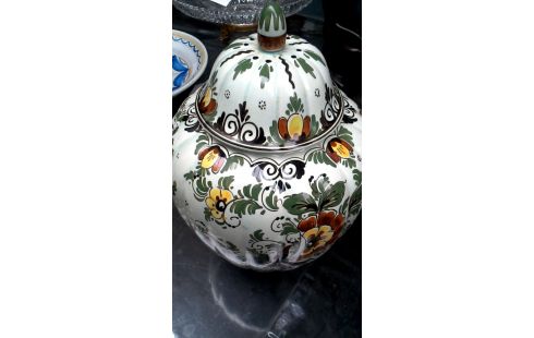 JARRÓN CON TAPA DELFT, , POLICROMO