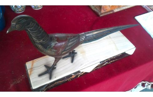 STATUE, , FAISAN MARBRE DEDICACE