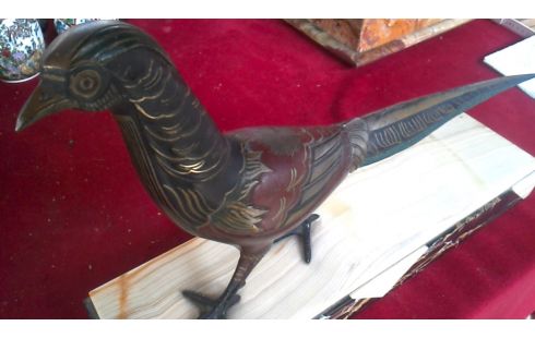 STATUE, , FAISAN MARBRE DEDICACE
