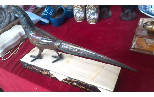STATUE, , FAISAN MARBRE DEDICACE