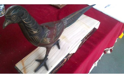 STATUE, , FAISAN MARBRE DEDICACE