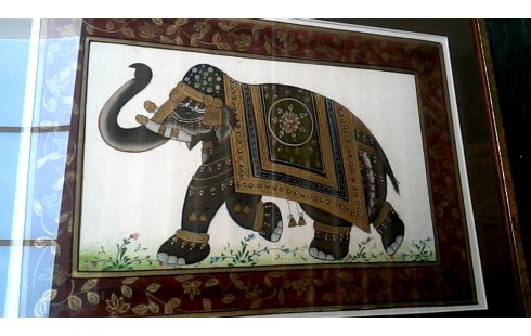 SEIDENMALEREI ASIATISCH, , ELEFANT