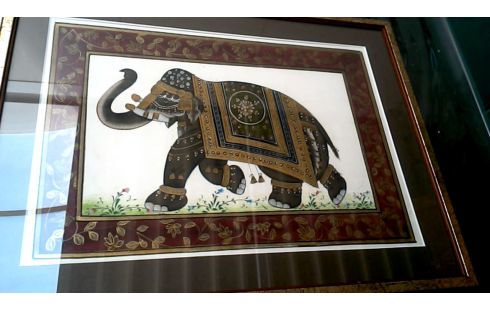 SEIDENMALEREI ASIATISCH, , ELEFANT