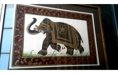SEIDENMALEREI ASIATISCH, , ELEFANT