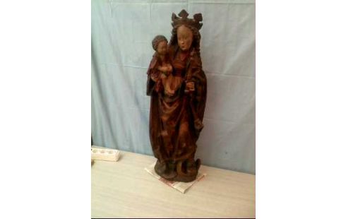 FIGUR MARIA MIT JESUSKIND GIPS
