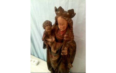 FIGUR MARIA MIT JESUSKIND GIPS