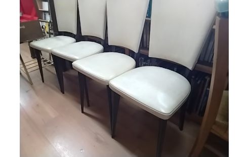CHAISE LOT DE 4'SKAI ECRU