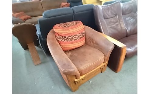 BANQUETTE +1 FAUTEUIL CHENE ET MICROFIBRE