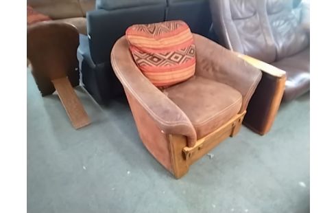 BANQUETTE +1 FAUTEUIL CHENE ET MICROFIBRE