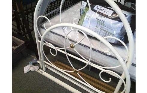LIT FER TUBE BLANC 90X190 (SANS SOMMIER)
