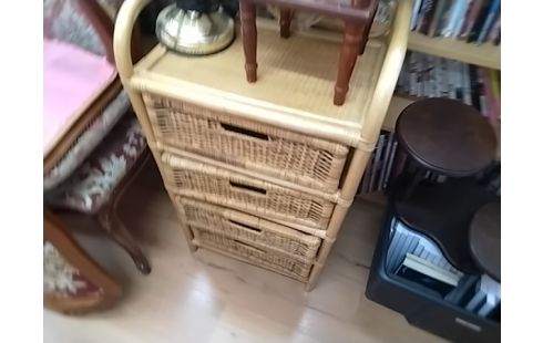 ETAGERE ROTIN 4 TIROIRS