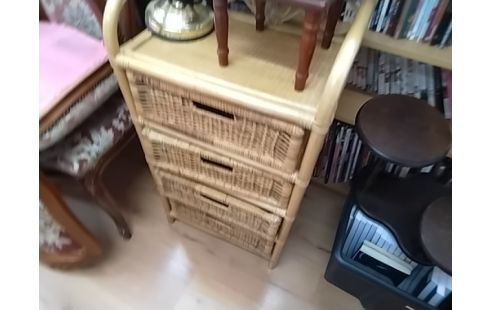 ETAGERE ROTIN 4 TIROIRS