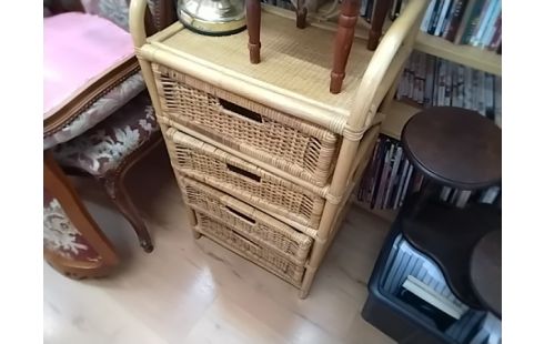 ETAGERE ROTIN 4 TIROIRS