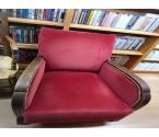 FAUTEUIL VELOURS ROUGE ANNÉES 30