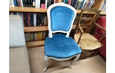 FAUTEUIL VELOURS BLEU