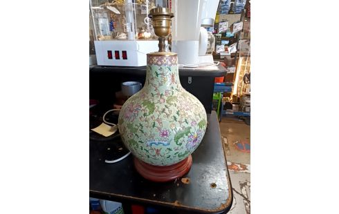 PIED DE LAMPE CERAMIQUE ASIATIQUE