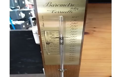 BAROMÈTRE BOIS ET DORE