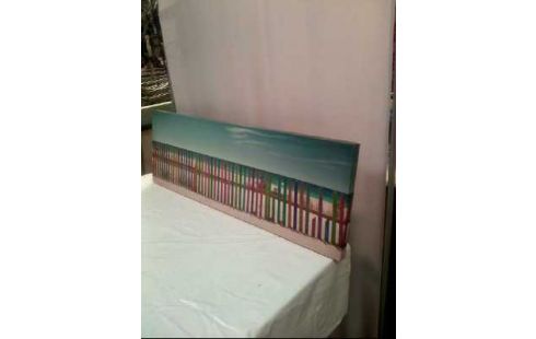 KUNSTWERK DRUCK STRAND ZAUN MEER LEINWAND