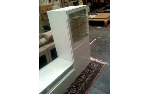 VITRINENSCHRANK HOLZ WEIß 2-TÜREN