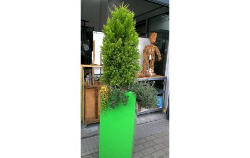 MACETERO GRANDE ALTO POLIÉSTER VERDE