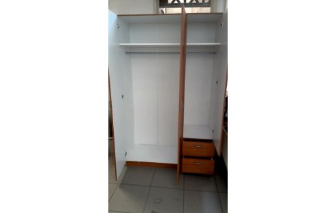 PENDERIE 3 PORTES 2 TIROIRS MERISIER LOOK