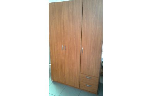 PENDERIE 3 PORTES 2 TIROIRS MERISIER LOOK