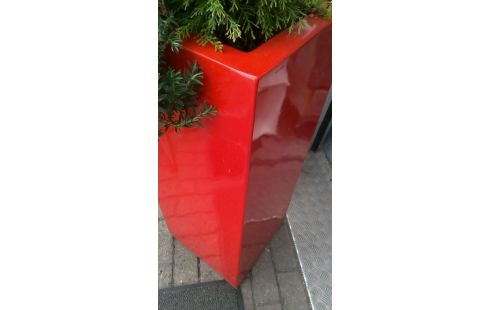 MACETERO GRANDE ALTO POLIÉSTER ROJO