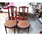 LOT DE 2 CHAISES MARQUETERIE