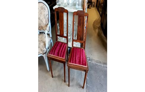 CHAISE BOIS ET TISSU VELOURS